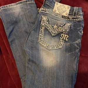 Miss me easy boot jeans size 29x30 actual 34x30 beautiful design